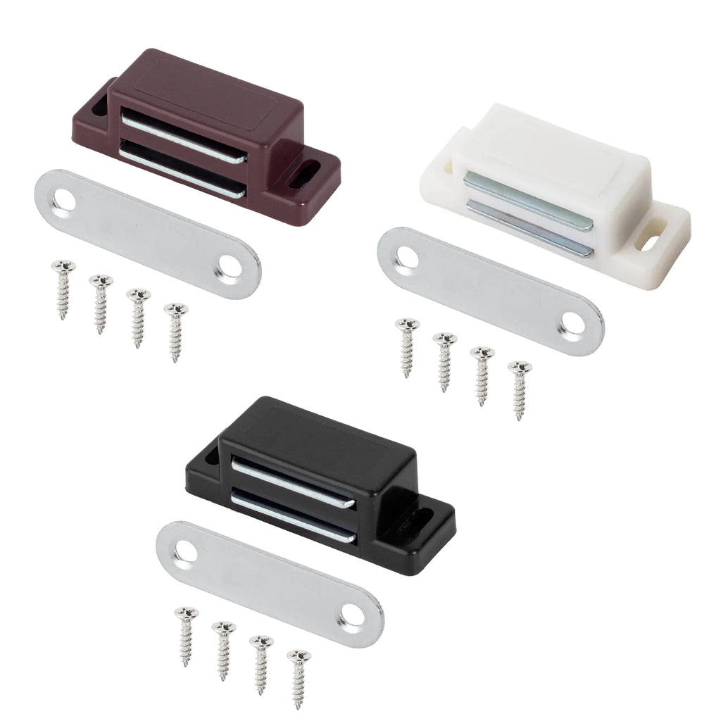 Cupboard Kitchen Furniture Magnetic Cabinet Door Latch Closures White Plastic Strong Powerful Magnet Catch