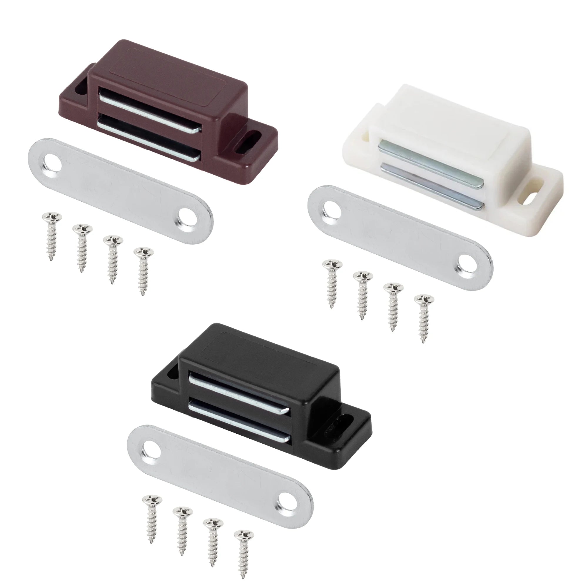 Cupboard Kitchen Furniture Magnetic Cabinet Door Latch Closures White Plastic Strong Powerful Magnet Catch