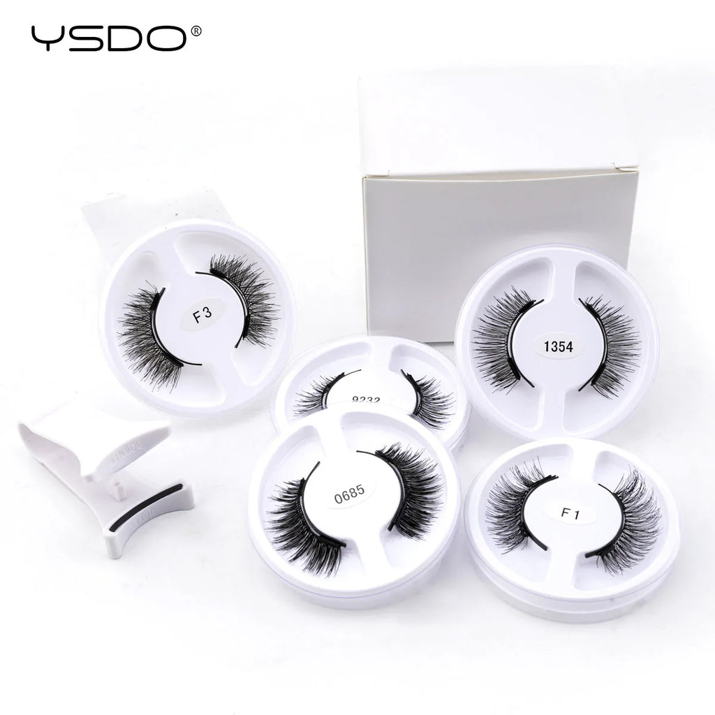 YSDO Upgrade Magnetic False Eyelashes 5 pair Set Eyelash Extension 3D Natural Lashes 3-Step Press On Fake Lash Handmade EyeLash