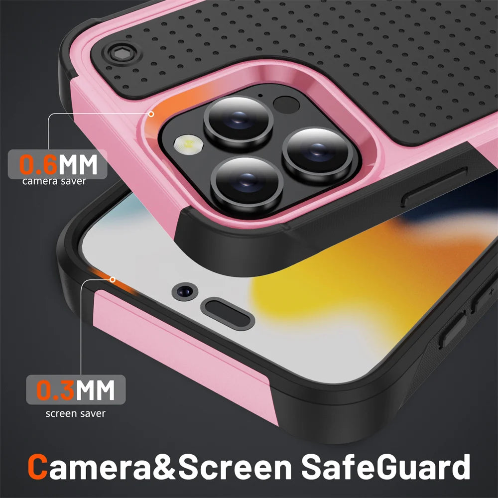 Military Grade Armor Phone Case For iPhone 16 15 14 Plus 13 12 11 Pro Max X XR XS Max 7 8 Plus SE 2022 Shockproof Cover Bumper