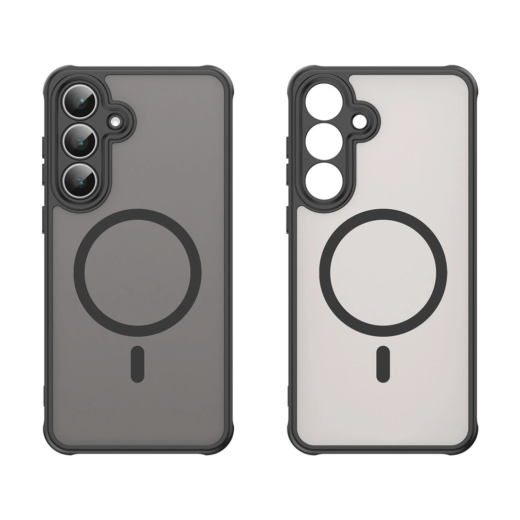 Translucent Frosted Shield Shockproof Case For Samsung Galaxy S25 FE Magnetic Wireless Charging TPU Frame Plastic Phone Cover