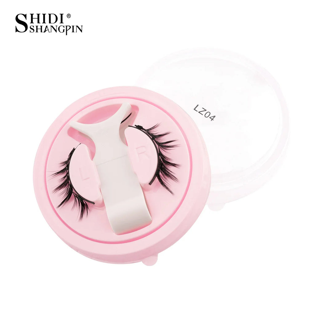 Reusable Magnetic Eyelashes 1 Pair Natural Curly Fluffy Magnetic False Eyelashes No Glue Needed Lashes Makeup with Tweezer Set
