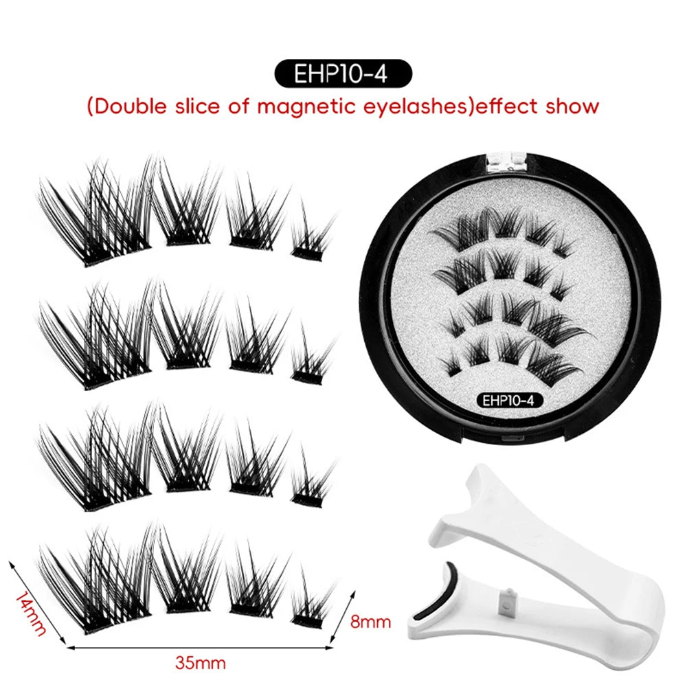 Glue-free Magnetic Eyelashes 3D Natural Effect Magnetic Eyelashes Reusable Eye Makeup False Lashes Beauty Eyelashes Supplies