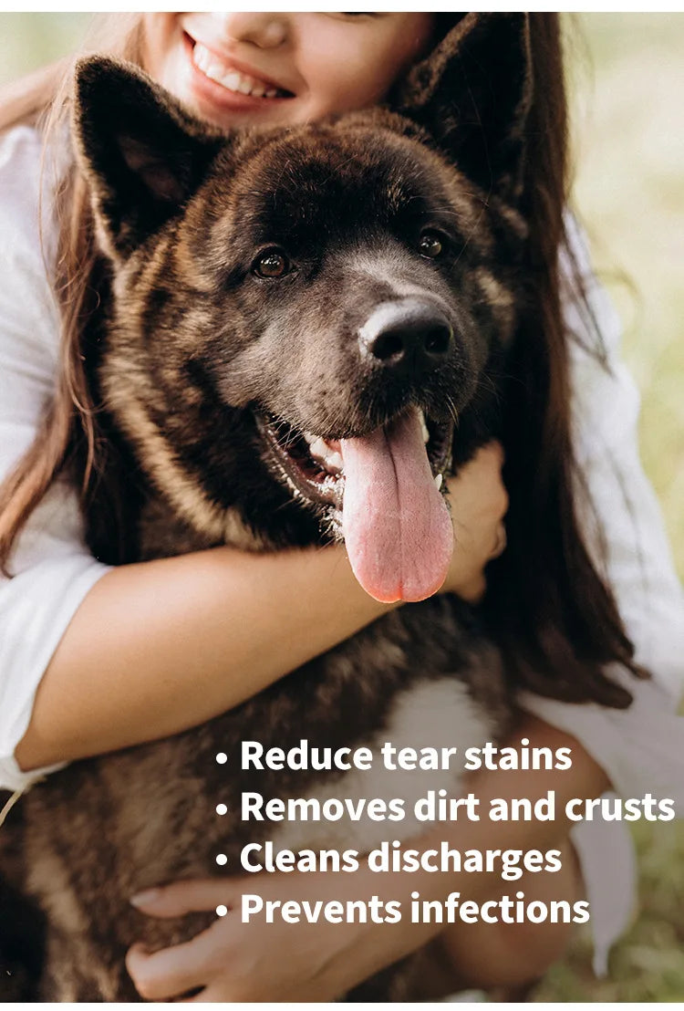 100 Piece Pet Eye Cleaning Wipes Tear Mark Remover for Cats Hygienic Grooming Wet Tissues for Home Pet Care