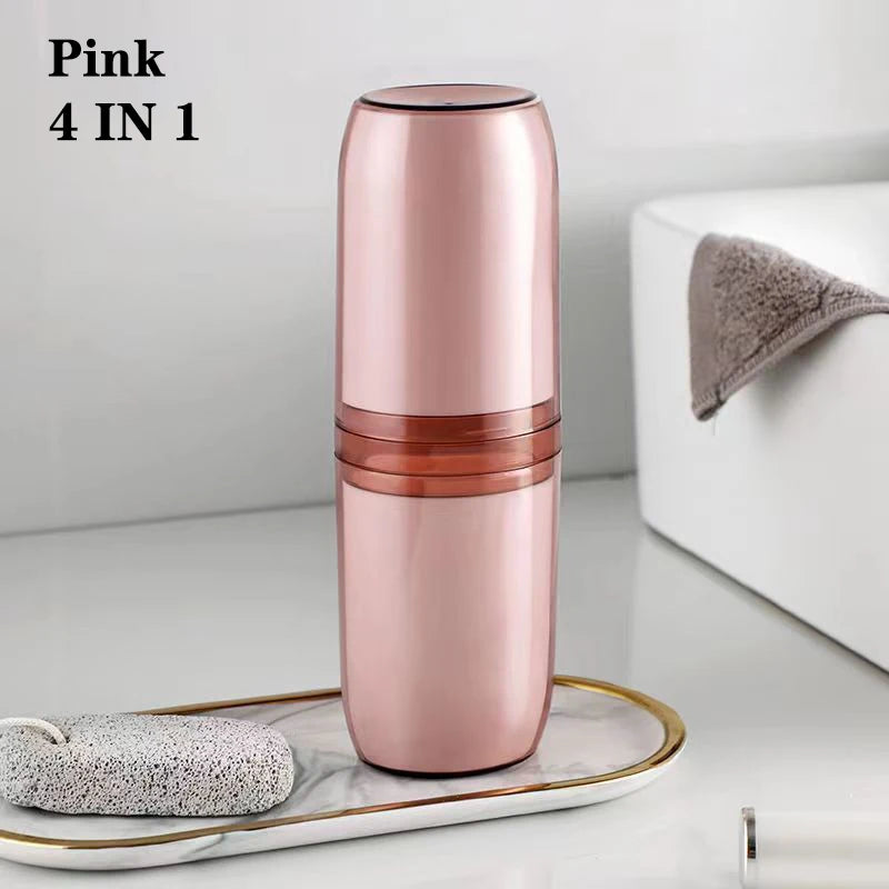 2/4 Cup Toothbrush Storage Box Portable Mouthwash Cup Toothpaste Storage Box Toiletry Travel Supplies Portable Toothbrush Cup