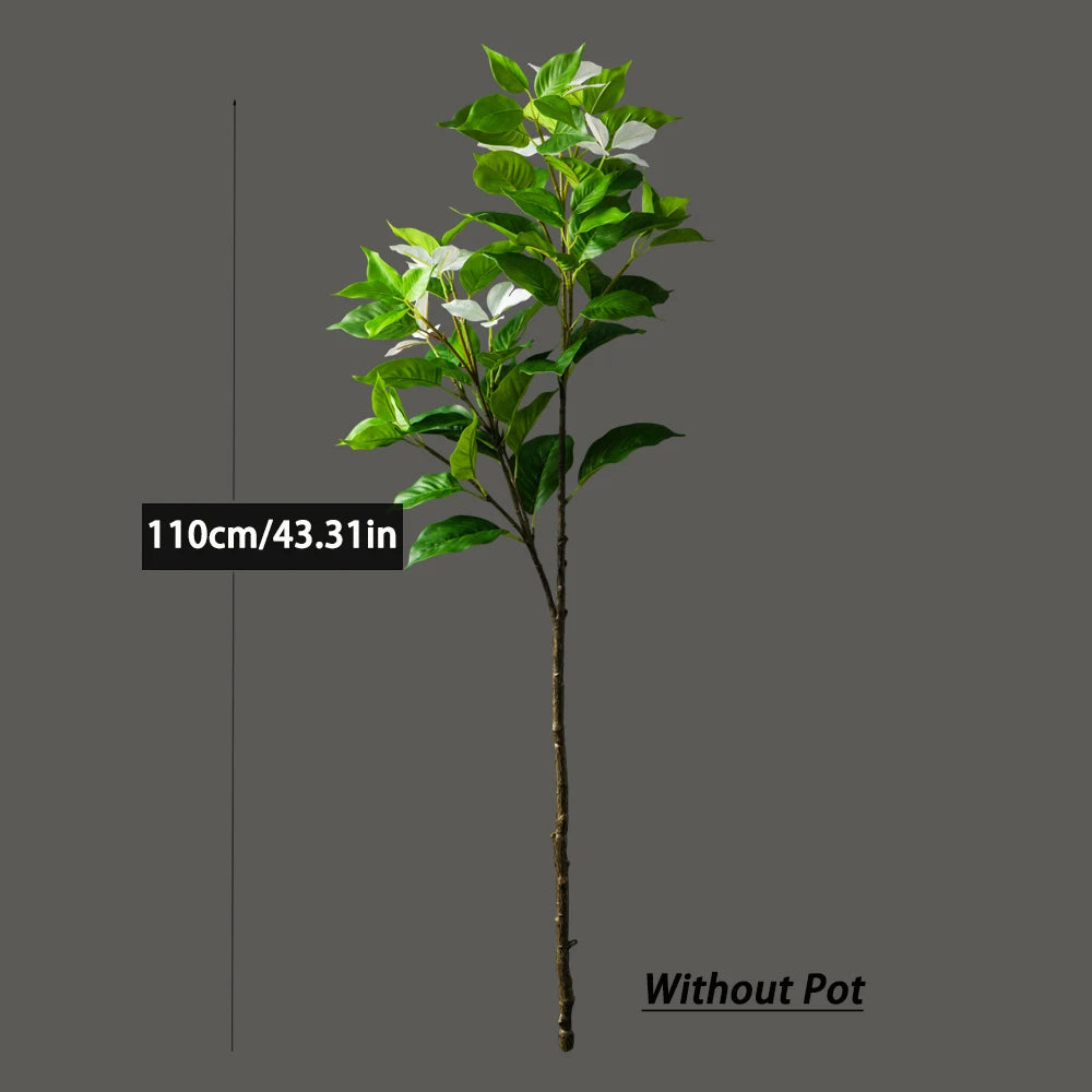 82-144cm Large Artificial Ficus Tree Fake Magnolia Plants Branch Tall Banyan Tree Faux Nandina Tree Rubber For Home Garden Decor