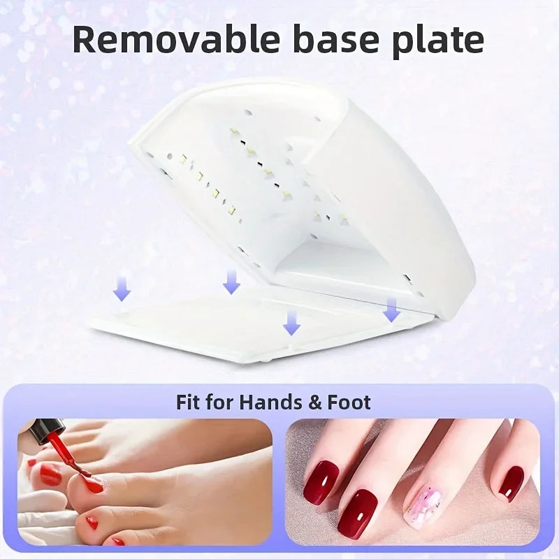 Rechargeable UV LED Nail Lamp 66W Lamp for Manicure with LCD Screen 4 Timer Settings Nail Art Manicure Tools for Home and Salon