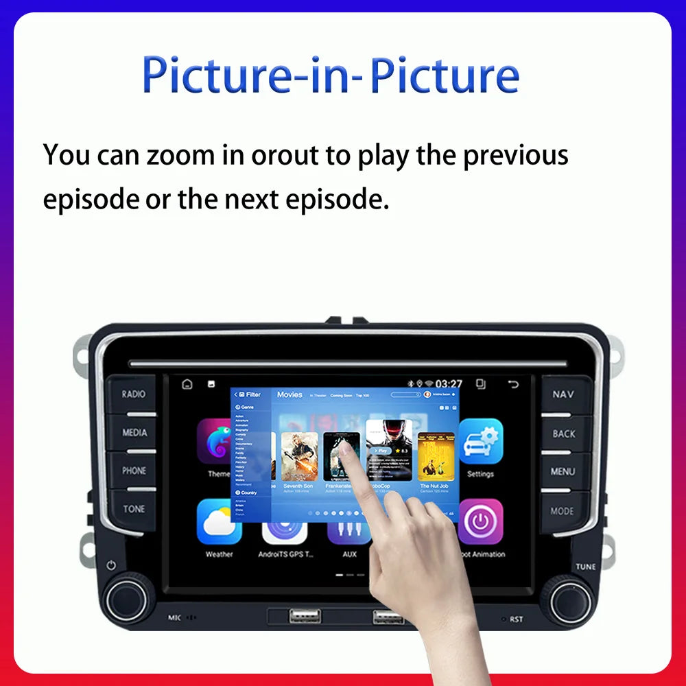 Android 13 7 inch Car Radio Multimedia Player For VW Golf 5 6/Polo 6R Carplay GPS BT WIFI Wireless CarPlay Android Auto