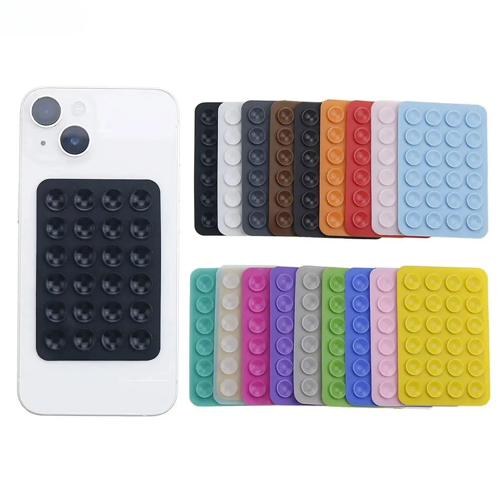 Multifunctional Silicone Suction Pad Phone Fixture Suction Cup Backed Adhesive Rubber Sucker Pad Fixed Pad 24Square Suction Cups