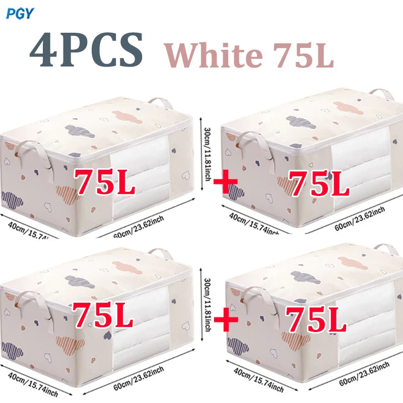 4/2/1PCS Big Capacity Quilt Clothes Duvet Blanket Storage Bag Organizer Sorting Bags Dustproof Closet Under-Bed Moisture Proof
