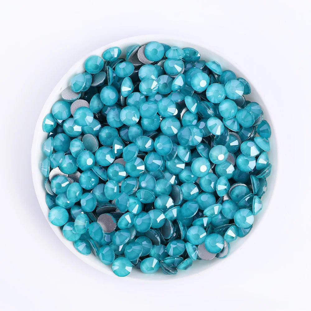 SS6-SS30 Mocha Non Hotfix Glass Rhinestone Glitter Flatback Crystals Stones Sliver Base Nail Gems Diamond Strass Nail Accessory