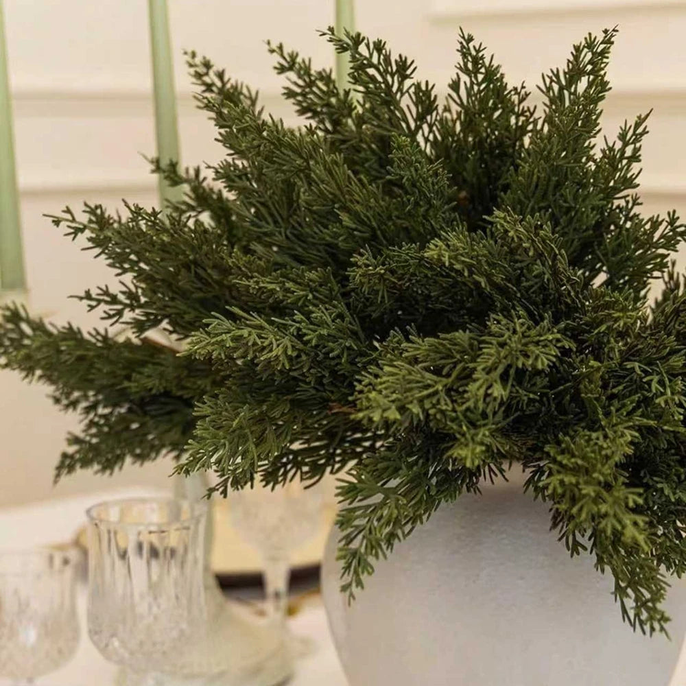 Artificial Plant Leaves Christmas Tree Party Home Room Table Decoration Outdoor Yard Garden Material Wedding Flower Diy Gift Box