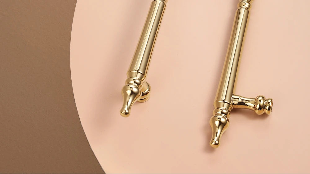 French luxury wardrobe cabinet door handle drawer cabinet Italian single hole creative design Golden European style handle