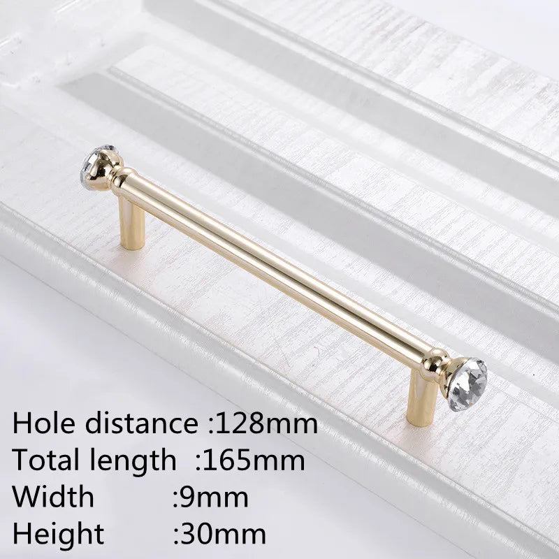 KK&FING Luxury Crystal Handles Drawer Knobs Zinc Alloy Kitchen Cabinet Handles Wardrobe Door Pulls Furniture Handle Hardware