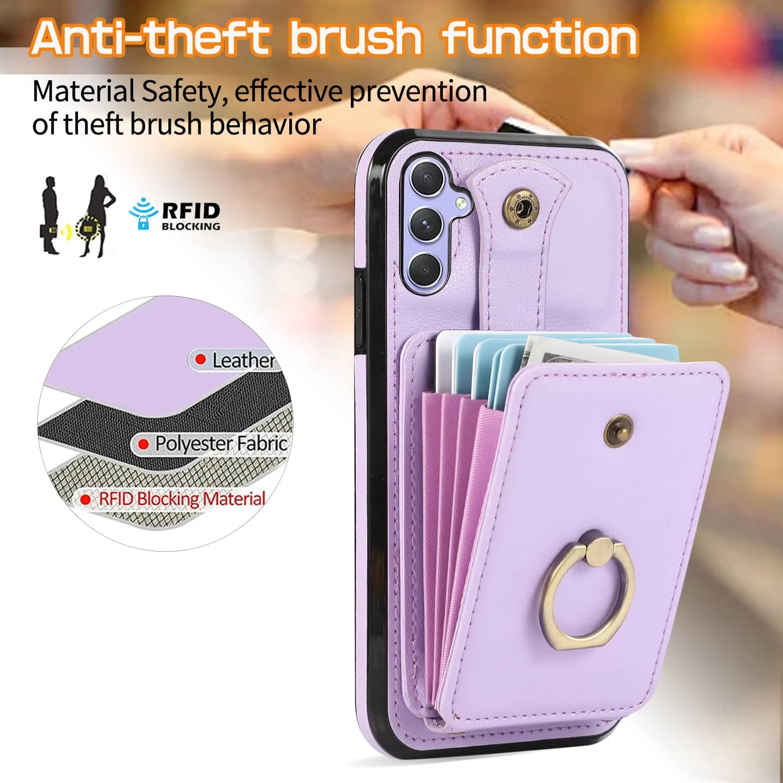 For Samsung Galaxy A16/A55/A15/A35/A25/A54/A34/A24/A14/A22/A53/A21S/A13/A12/A33/A32/A51/A71/A72/A52 Case Wallet with Card Holder