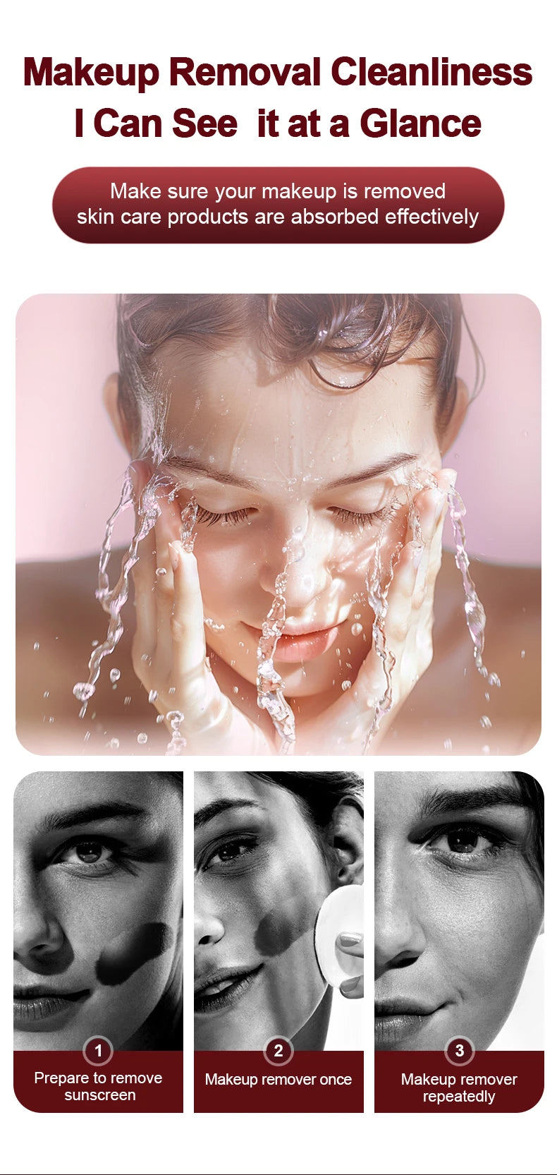 Mini Portable Makeup Mirror 2.8-Inch Display Smart LED Sunscreen Detection Compact Travel Size for Beauty On-the-Go