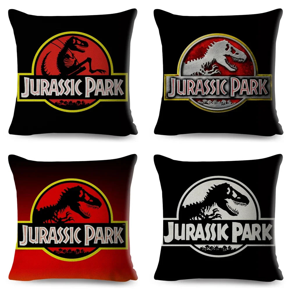 50 style Jurassic Park Logo Cushion Cover for Sofa Home Children Room Decor Dinosaur Print Pillowcase Polyester Pillow Case