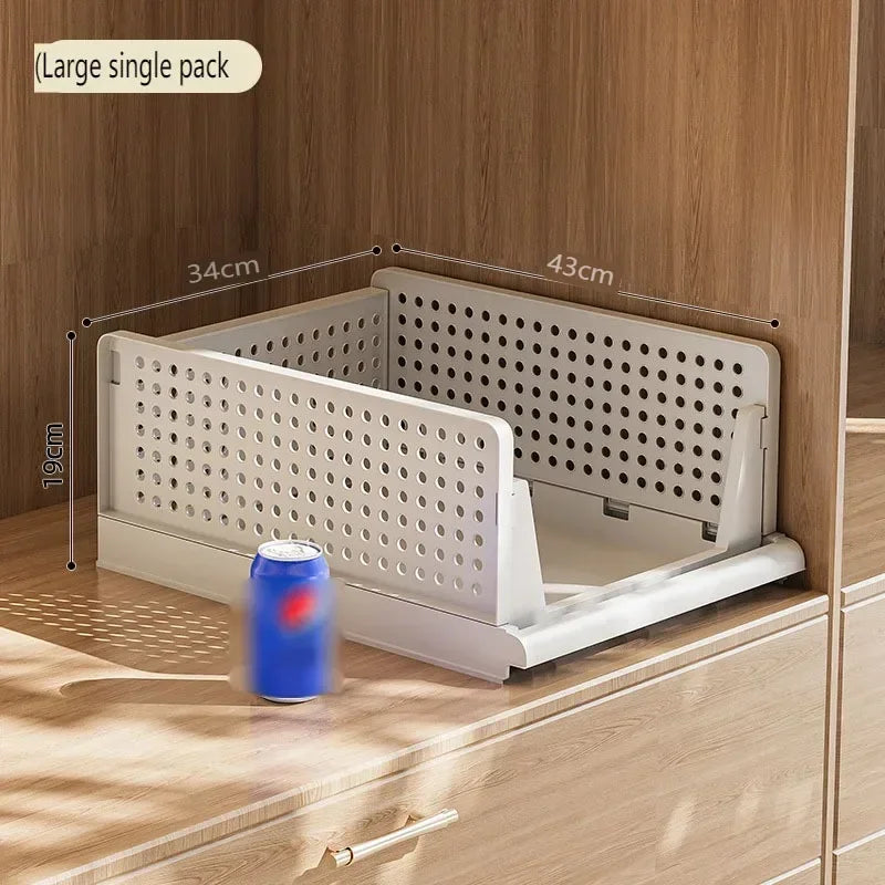 Foldable Clothes Organizer High-capacity Storage Box Stackable Plastic Wardrobe Drawer Basket Organization for Toys Home Kitchen
