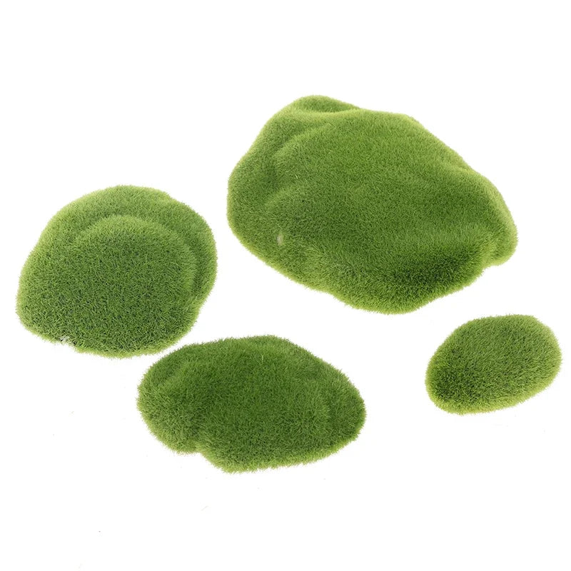 4pcs Artificial Moss Stone Simulation Fairy Garden Miniatures Bonsai Terrarium Succulent Gnomes Fake Moss Home Decor Decoration