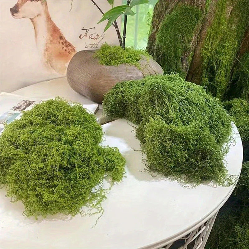 Green Fake Moss DIY Crafts Grass Artificial Moss Faux Preserved Moss Green Plant Home Room Garden Decor Landscape Fake Grass