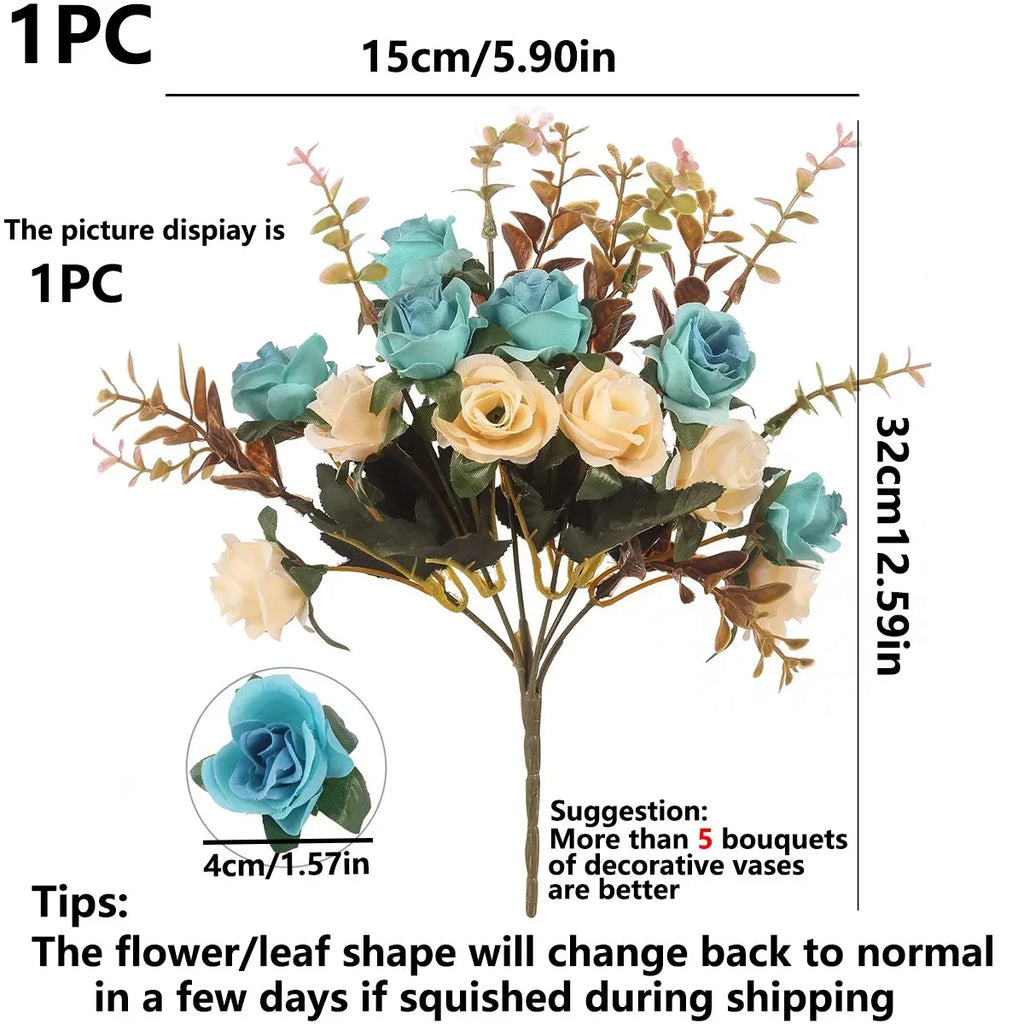 Silk rose Artificial Flowers Wedding Home Garden Decoration bride Bouquet Diy gift Scrapbooking Wreaths wall Photography prop