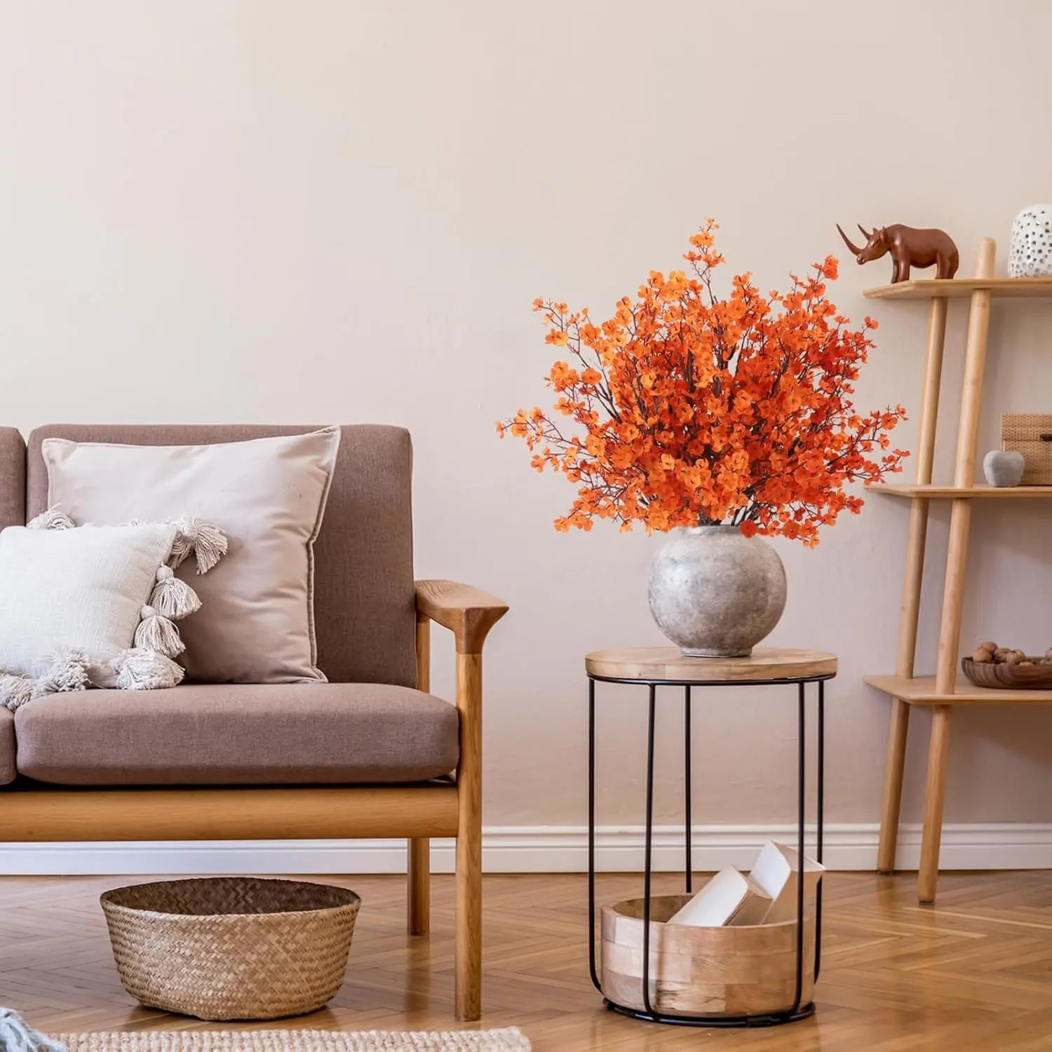 3pcs Baby Breathable Artificial Flowers, Silk Plants for Autumn Halloween Decor, Perfect Seasonal Home Decorations