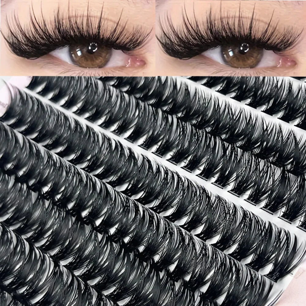 MIOFIA 30D/40D/60D/80D Fluffy Thick Individual Cluster Lashes C/D Curl 8-16mm Mixed Tray Natural Eyelash Extension Makeup Lashes
