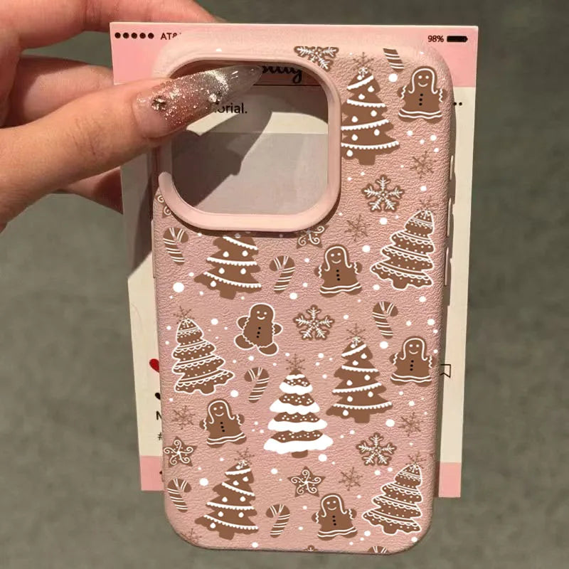 Christmas Tree Graphic Lichee Pattern Phone Case For iPhone 17 16 15 14 13 12 11 Pro Max Air X XR XS 16E Shockproof Bumper Cover
