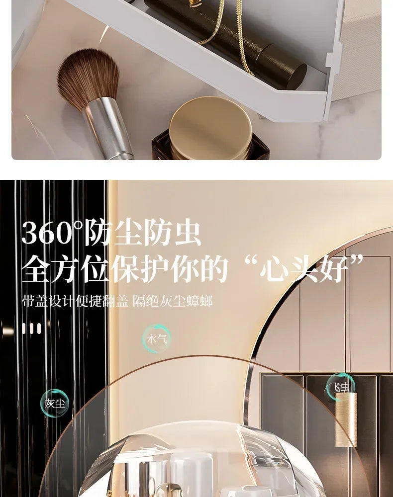 Cosmetic Storage Box Makeup Box Large Capacity Dustproof Desktop Drawer Make Up Drawer Container Jewelry Lipstick Boxs Organizer