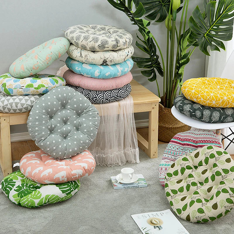 Coarse Cloth Round Style Cotton And Linen Style Seat Cushion Home Circular Cushion Japanese Style Futon Cushion Decoration