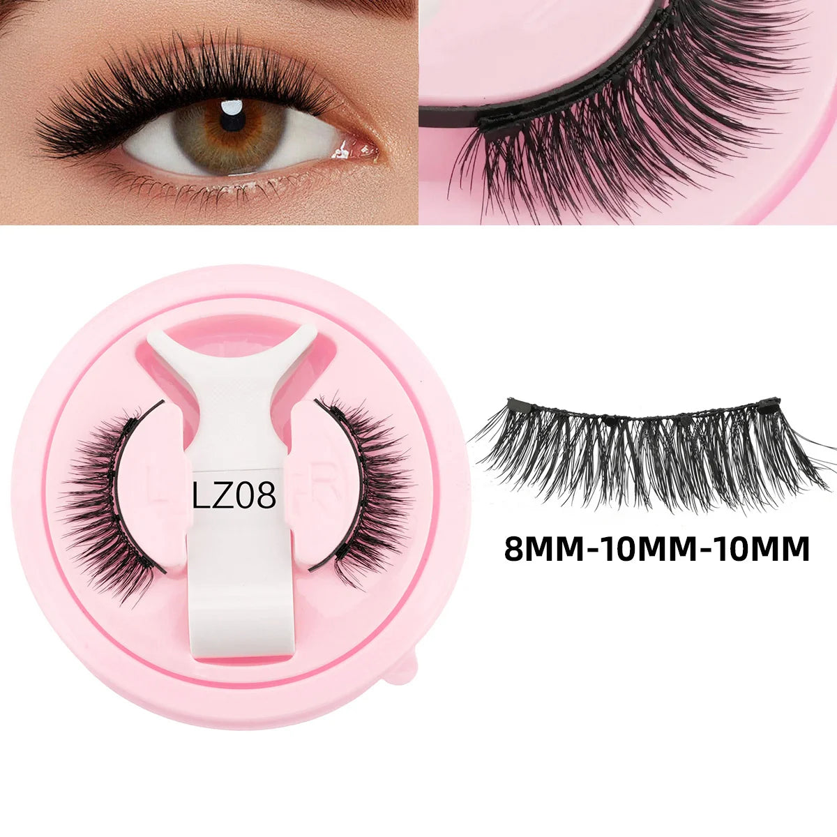 1Pair 3D Magnetic Lashes Kit Soft Natural Fluffy Reusable Faux Mink Eyelashes NO Glue Needed False Cilios Makeup Tools Mix Style