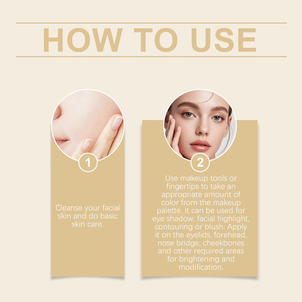 9 Colors Glitter Eyeshadow Palette Matte Highlighter Blush Eyelid Brightening Waterproof Lasting Makeup Versatile Cosmetic Set