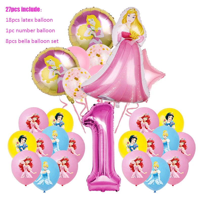 Disney Princess Birthday Party Decorations Girls Child Deco Disney Princess Birthday Plate Napkins Cups Tableware Supplies Setup