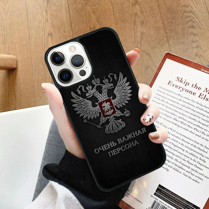 Russia Flag national emblem Phone Case cover For iPhone 17 Air 14 13 15 16 16e Pro Max Coque 12 11 Pro Max For Apple PLUS