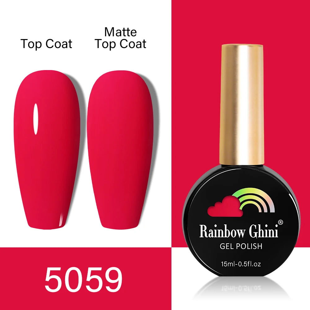 RG HEMA TPO FREE Neon Glitter Gel Nail Polish 15ml Nail Art Manicure Semi Permanent Gel Hybrid Varnishes Top Base Coat UV Nail