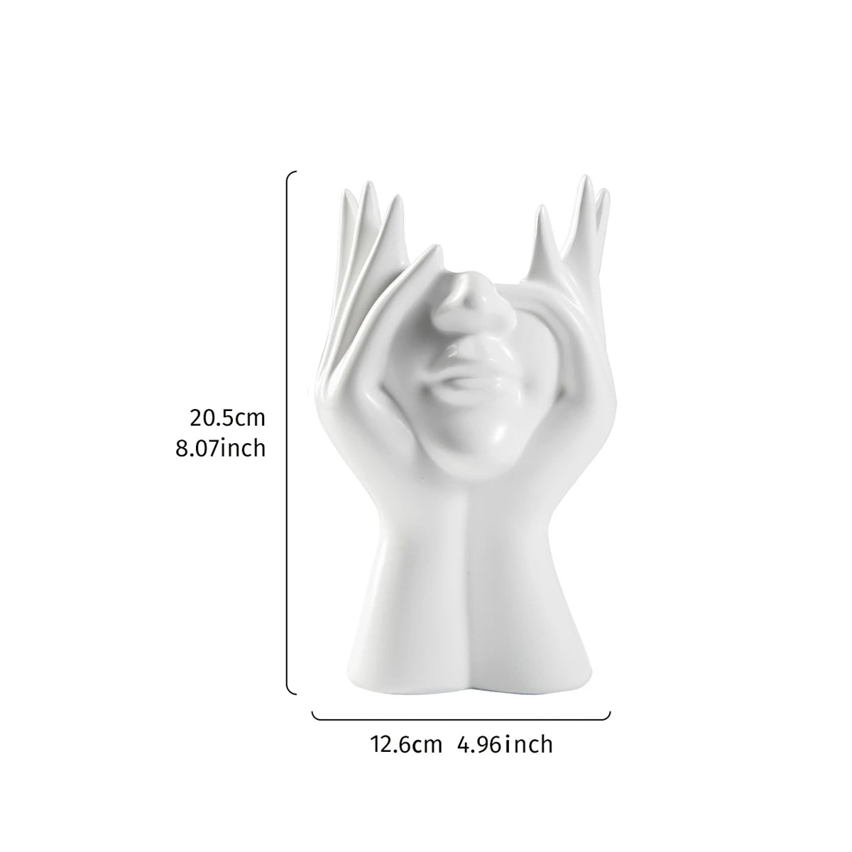 1PC, a modern and simple resin double-hand face support design household vase, which can be given as a gift