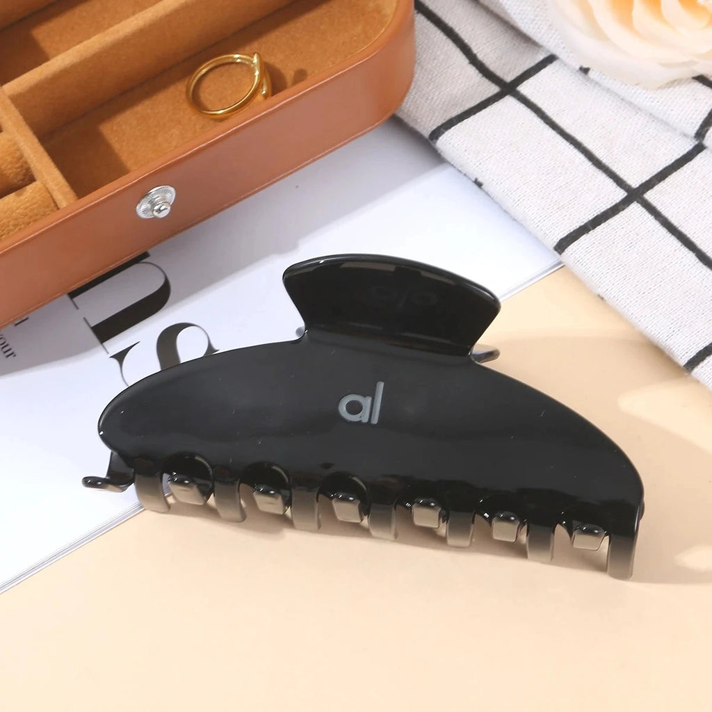 AL Double Ear Hollow-out Design with Vinegar Acid Grab Clip Women's Hair Clip for Top Hair Buns and Ponytails