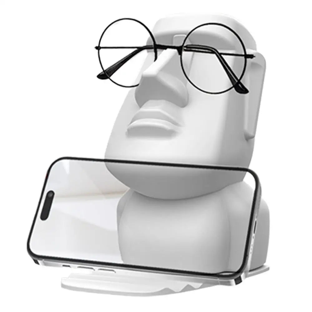 Creative Resin Moai Statue Figurines Ornament Glasses Stand Holder Easter Island Sunglasses Display Gift for Home Decoration