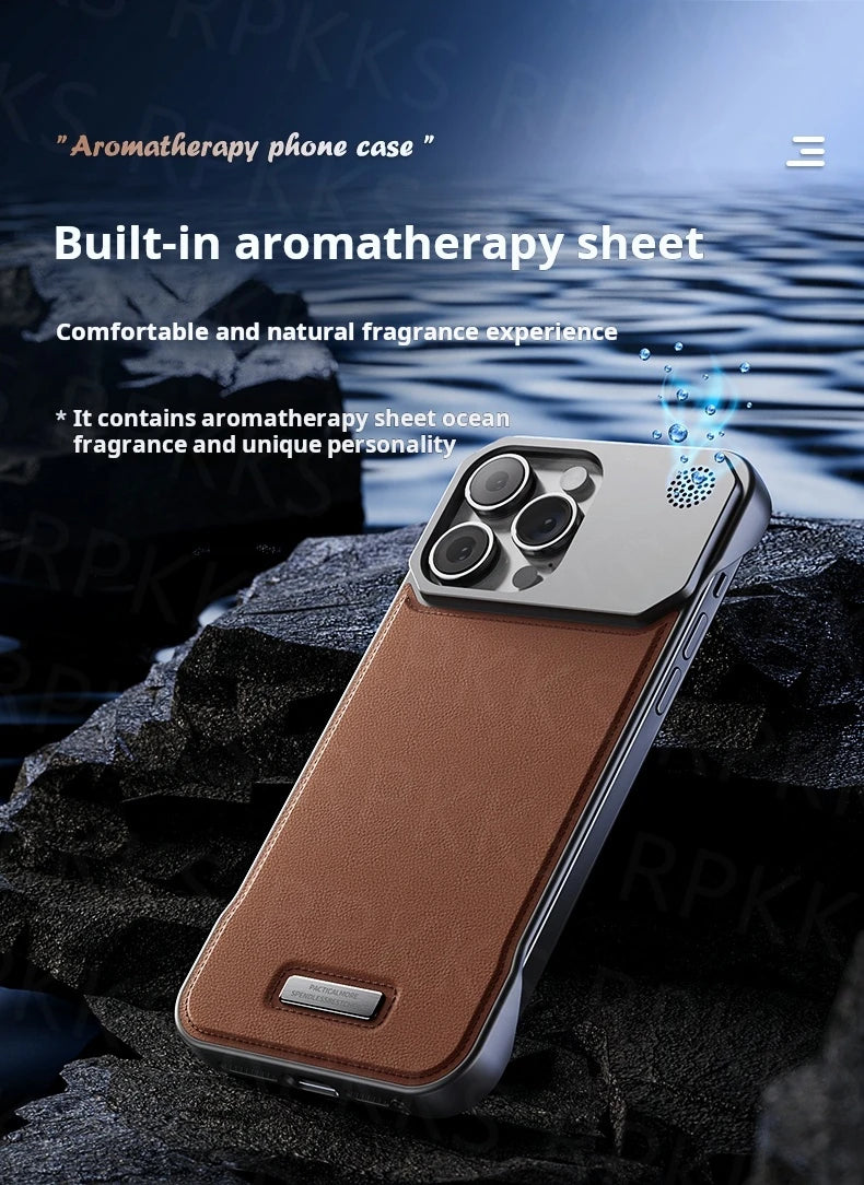 Luxury For Magsafe Magnetic Business Aromatherapy Case for iPhone 16 15 14 Plus 13 12 11 Pro Max  Frameless Armor Leather Cover