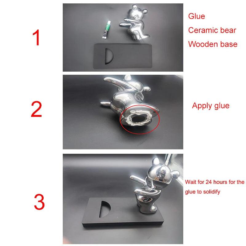 Ceramic Teddy Bear Red Wine Rack Statue Luxurious High-end Living Room Home Decor Dining Area TV Cabinet Wine Cabinet Decoration