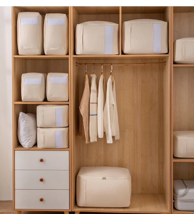 SRETNO Oxford Fabric Storage Bag Cotton Quilt Storage Bags, Clothes Storage Organizer Moving and Packing Luggage Bag Travel Bags