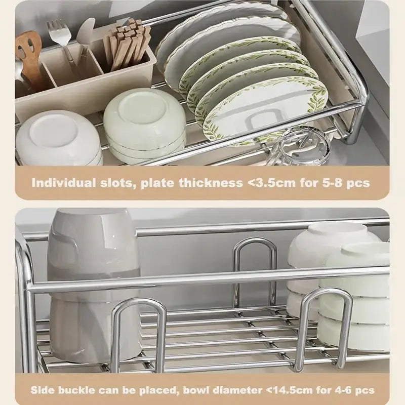 Kitchen Drainage Rack Tableware Kitchenware Categories Storage Multifunctional Easy to dry No Humidity Organizer Shelf