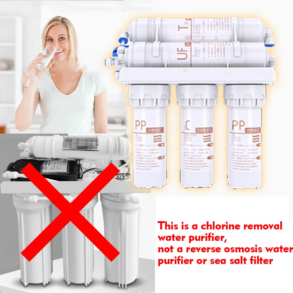 3+2 Water Filter System 5 Stages Drinking Water Filter Purifier for Household Kitchen with Filter Cartridge Kit Tap Filtration
