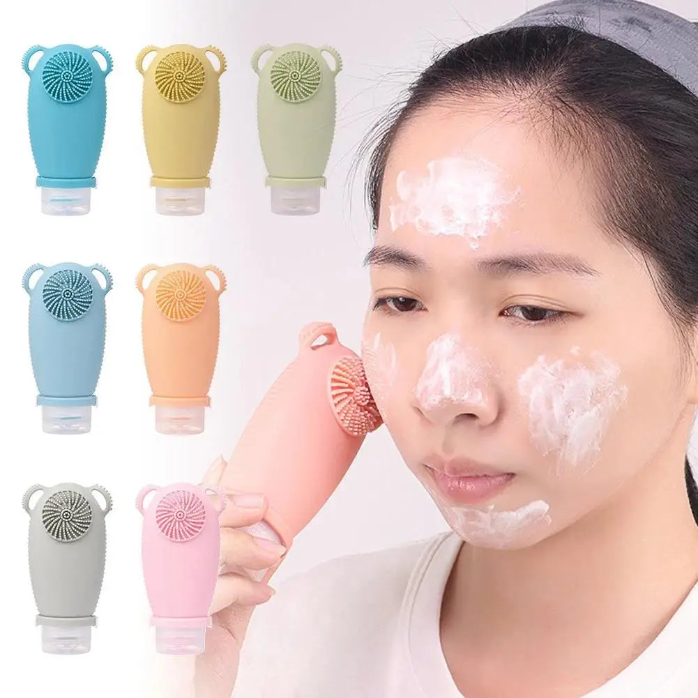 100ml Silicone Refillable Bottles Shower and Bath Brush Travel Portable Shampoo Cosmetic Lotion Refillable travel bottle