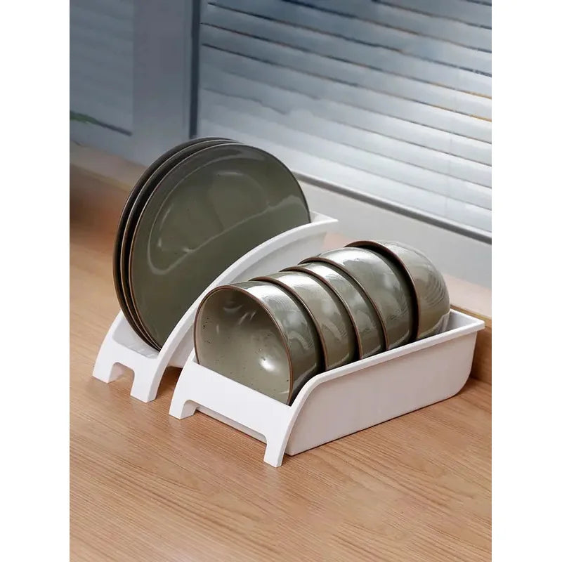 Dish Drain Rack Dinnerware Storage Organizer Cabinet Shelves Bowl Cup Rack Multifunctional Organizer Kitchen Supplies Holder