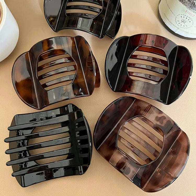 2025 New Korean Style French Flat Hair Clip Claws Hair Accessories Women's Spring Clip Leopard Hair Clip Top Simple Headpiece