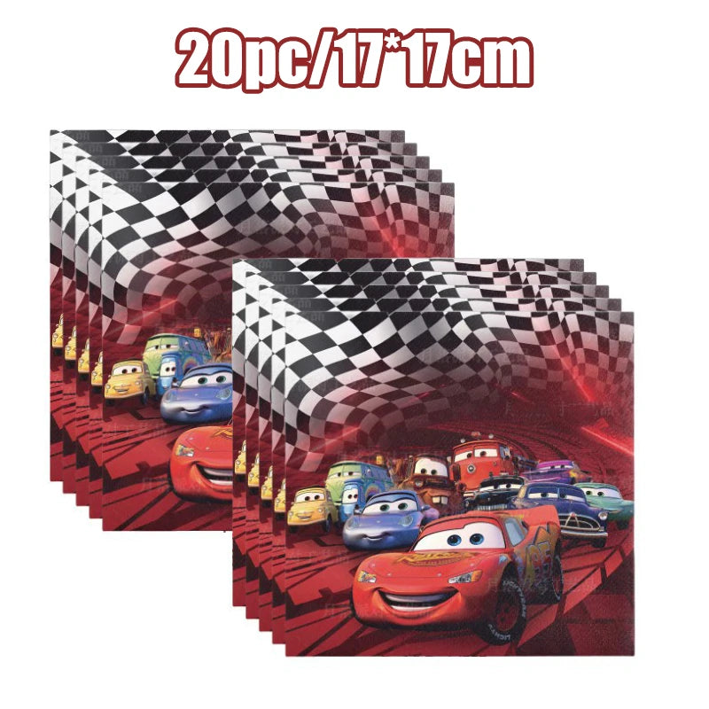 Disney Cars Birthday Decoration Cartoon Lightning Mcqueen Party Paper Plates Napkins Cups Balloon Event Supplies Baby Shower Kid