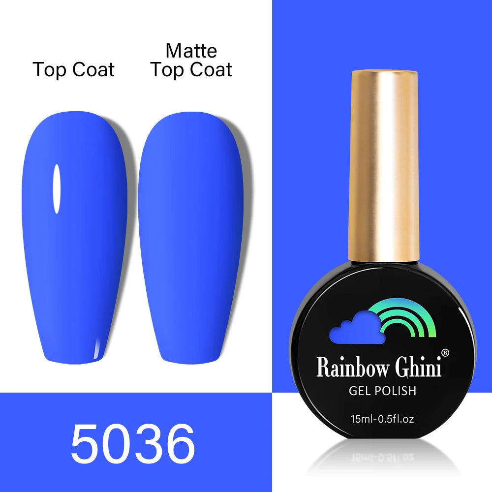 RG HEMA TPO FREE Neon Glitter Gel Nail Polish 15ml Nail Art Manicure Semi Permanent Gel Hybrid Varnishes Top Base Coat UV Nail