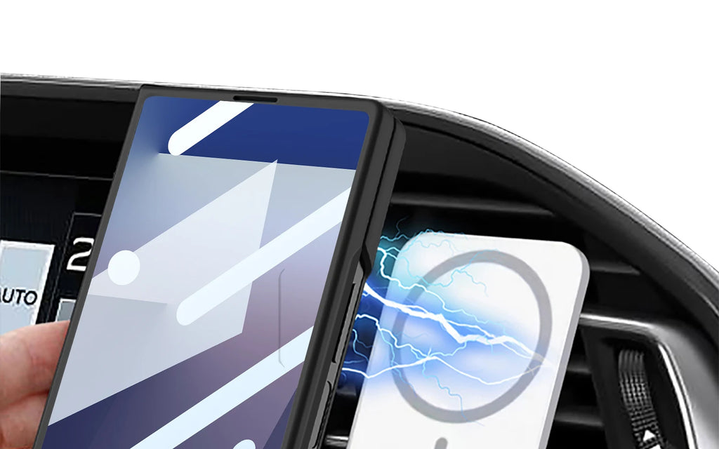 Magnetic Wireless Charging Phone Case For Samsung Galaxy Z Fold 7 6 5 Ultra-thin With Glass Film Z Fold7 Fold6 Protective Cover