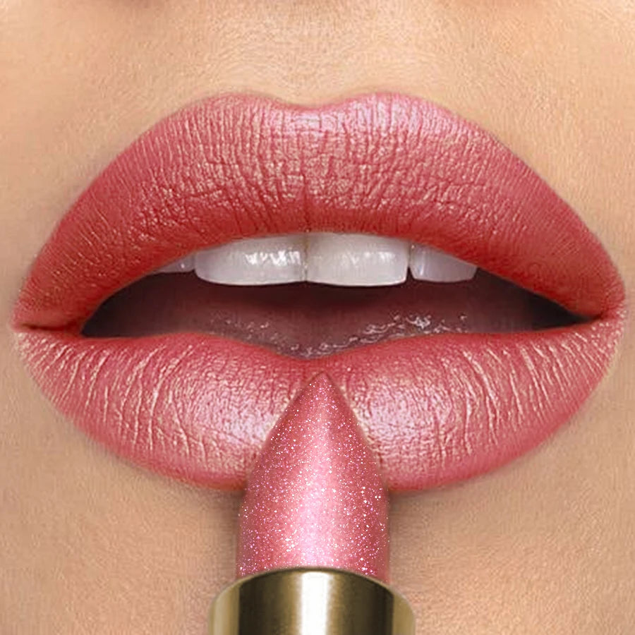 16 Colors 1PC Metallic Glitter Shiny Lipstick Lip Tint,Waterproof Lip Senior Matte Lip Makeup Gifts for Women Cosmetic Lip Glaze